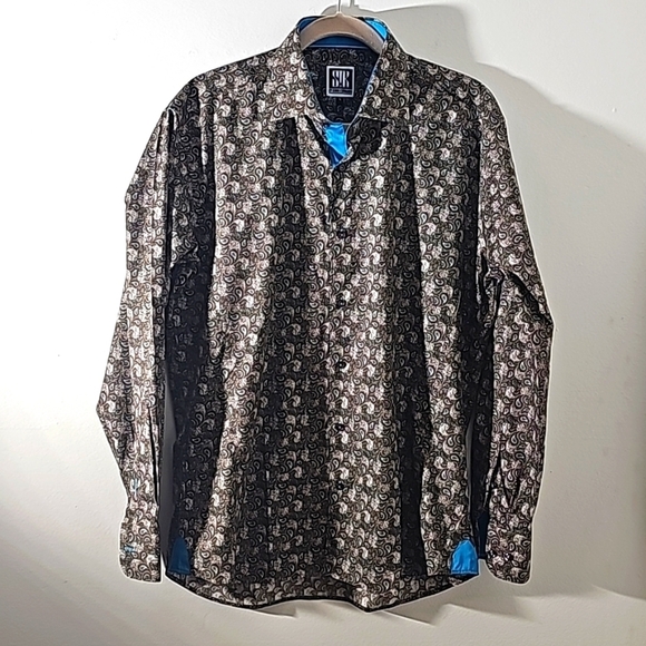 SIR,by Eddie Edward's mens Paisley shirt size large. Contrast cuffs and colar. - Picture 1 of 8